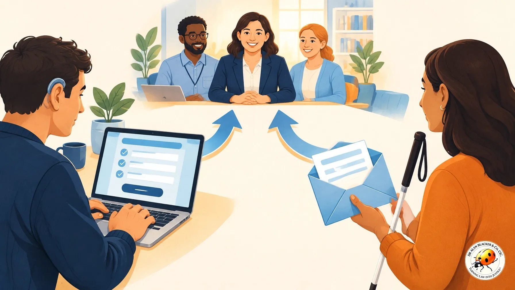 Colleagues reviewing information together at a table